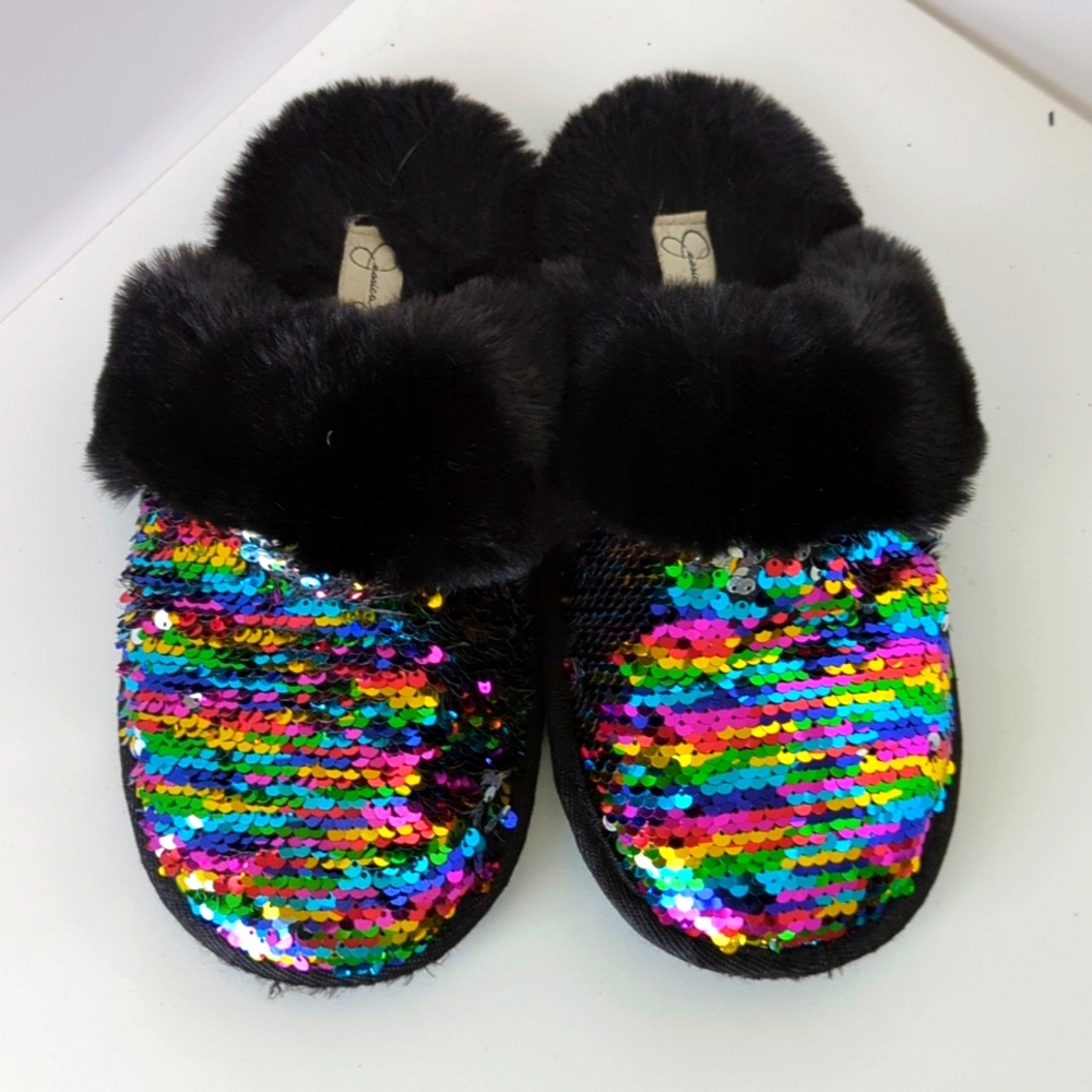 Jessica Simpson sequin  slippers